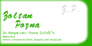 zoltan pozna business card